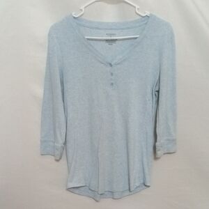 Sonoma Sky Blue V-Neck 3/4 Sleeve Top